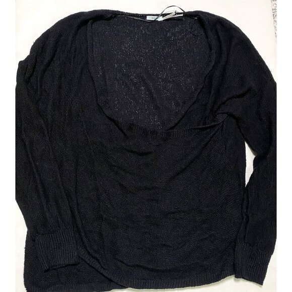 Kimchi Blue Faux Wrap Long Sleeve Black Sweater Size Medium Casual Dressy - Picture 7 of 8